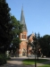 Kyrkan byggd i nygotisk stil och har fasad i rött maskinslaget tegel Augusti 2010