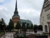 Mora Kyrka sedd från gågatan