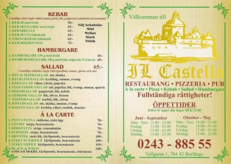 IL Castello, Restaurant, Pizzeria och Pub