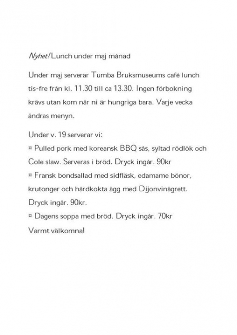 Brukscaféet - Tumba bruksmuseum