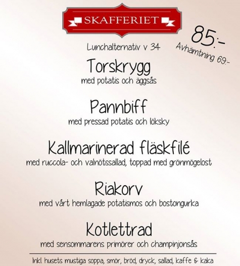 Cafekartan Se Skafferiet Lidkoping Valkommen Att Ata Lunch Hos