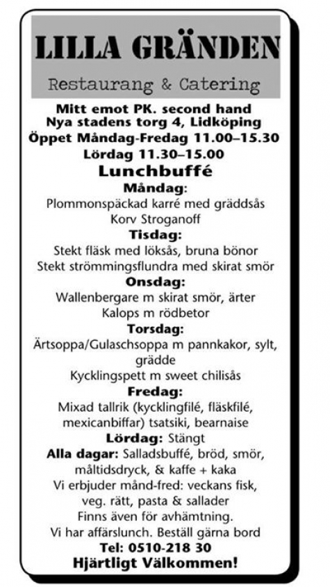 lilla gränden lidköping meny lilla gränden lidköping meny