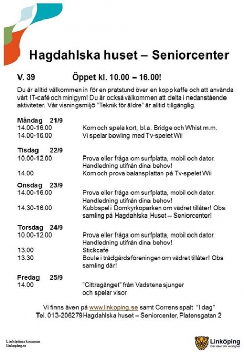 Kaféet i Hagdahlska Huset - Seniorcenter