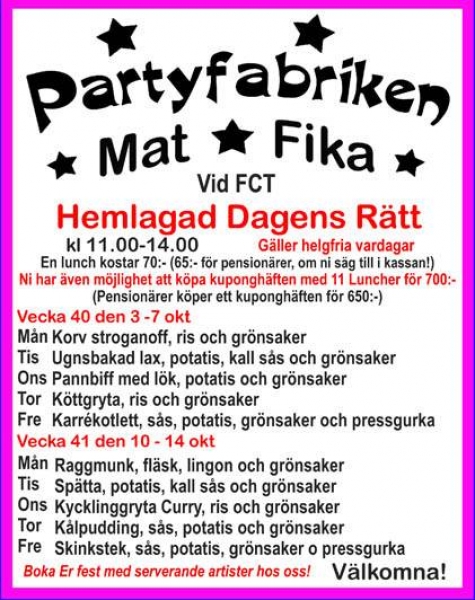 Partyfabrikens Mat och Fika