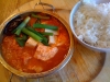 Chige (japansk fiskgryta med tofu och kimchi). Suveränt gott.