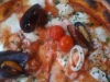 Riktigt god frutti Di Mare-pizza!