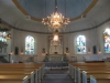 Glasmålninger i koret utförda år 1960 av den danske kostnären Johan Thomas Skovgaard