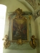 Till höger i valvet finns målningen som beskriver de fem barnen som dog i pesten