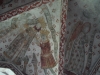 Detalj av de medeltida kalkmålningarna.
